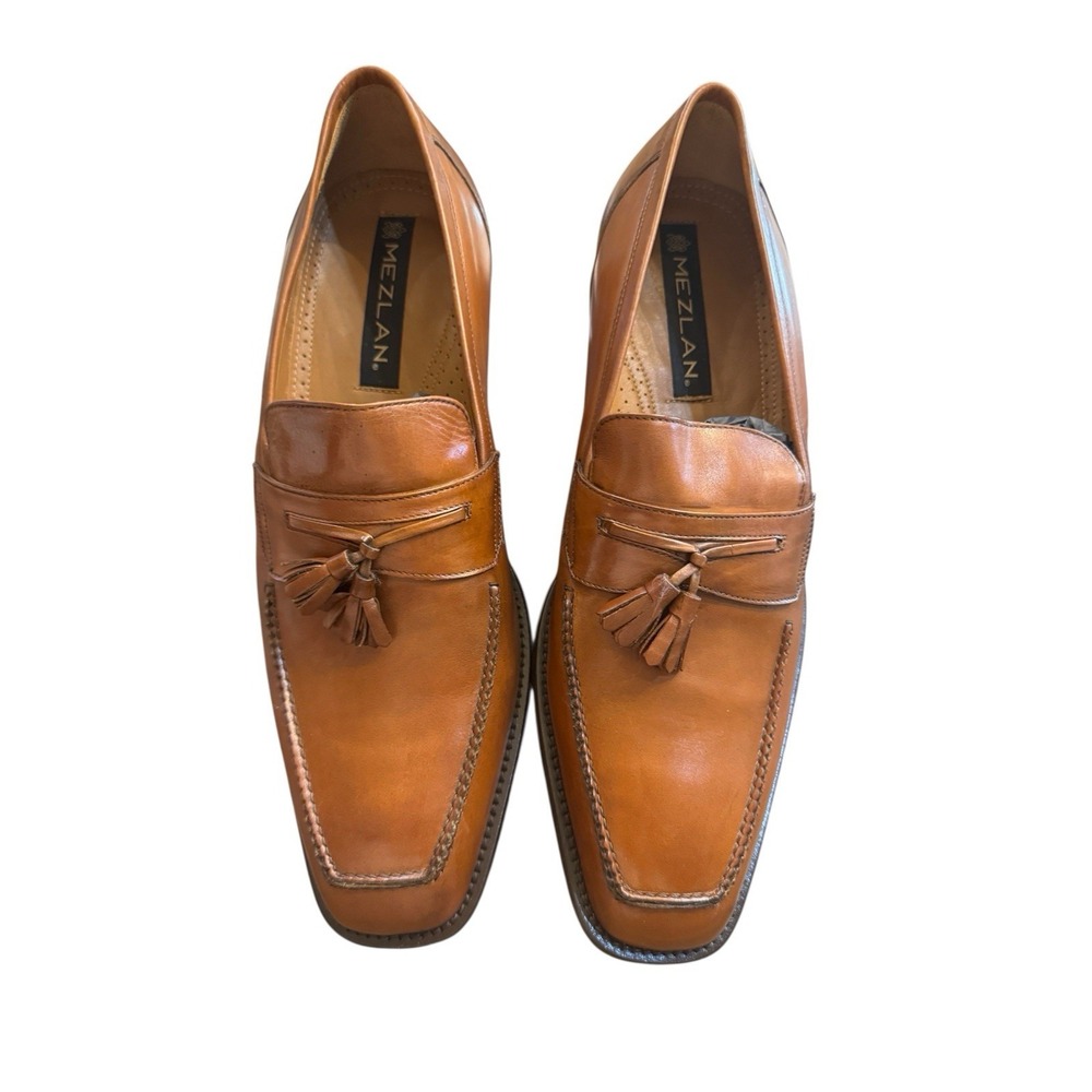 Mezlan 2135 Leather Loafers & Slip‎ Ons Tasseled Shoes Size 11.5 M Cognac